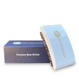 White Rectangular Wave Brush - SOFT/MEDIUM Boar Bristle